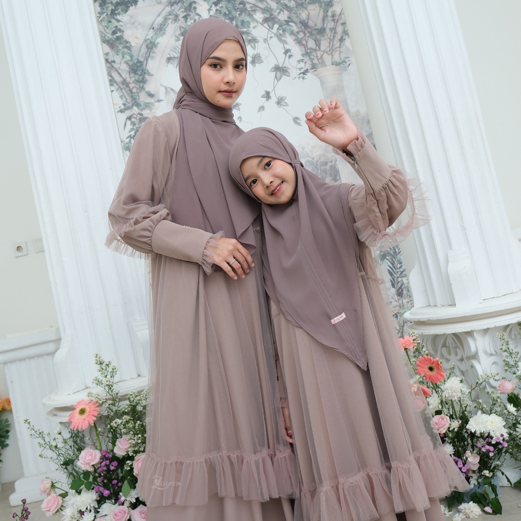 Zayra Hijab | Layyina Series - Khimar Instan Anak Perempuan Pashmina Jumbo Ceruti Babydoll Premium