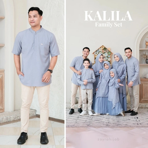 Image of ZAYRA HIJAB | KOKO DEWASA KALILA FAMILY SET | Baju Couple Pasangan Keluarga Kondangan Lebaran Kekinian Premium Jumbo Mewah Elegan Terbaru 2025