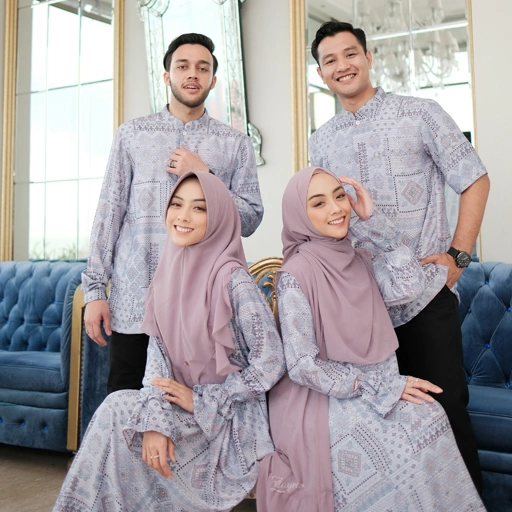 Image of ZAYRA HIJAB | GAMIS SARAH NON OUTER | Baju Couple Pasangan Keluarga Kondangan Lebaran Kekinian Premium Jumbo Mewah Elegan Terbaru 2025