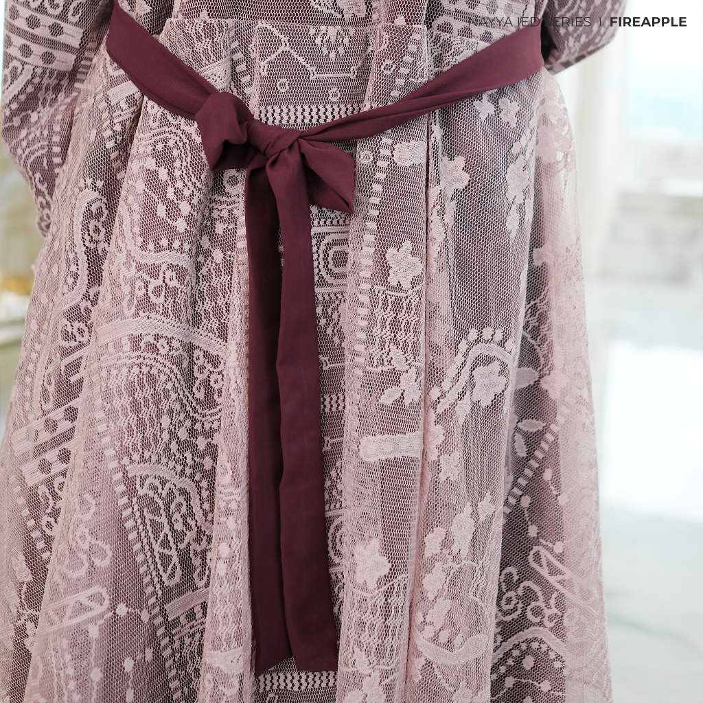 Zayra Hijab | Nayya Series A - Gamis Dewasa Wanita Brokat Lebaran Jumbo Elegan Premium Terbaru 2025