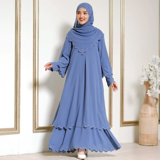 Image of ZAYRA HIJAB | VIENNA DRESS | Dress / Gamis Bordir Melayu Malaysia Terbaru 2025