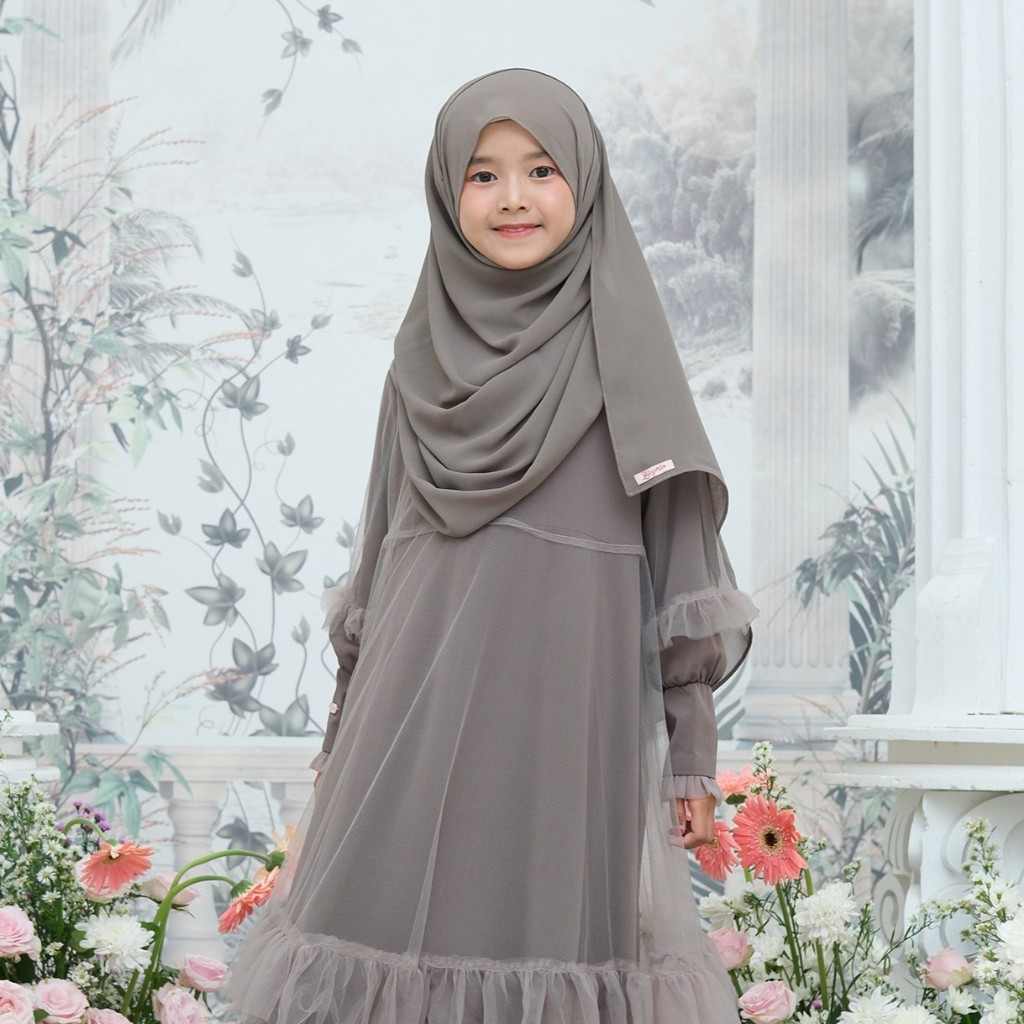 Zayra Hijab | Layyina Series - Khimar Instan Anak Perempuan Pashmina Jumbo Ceruti Babydoll Premium