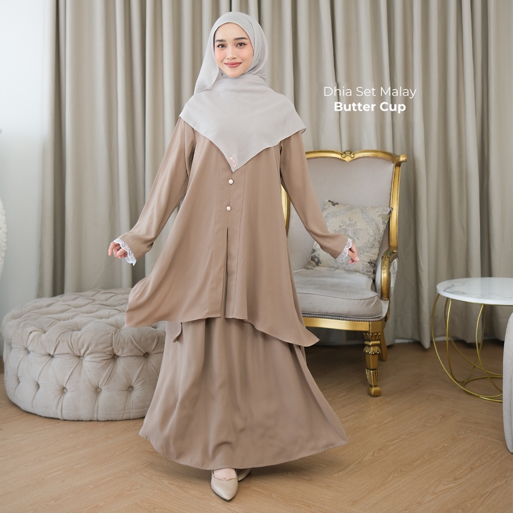 ZAYRA HIJAB | DHIA - Set Kurung Malaysia - Setelan Lebaran Wanita Malay Melayu Hijab Terbaru 2025