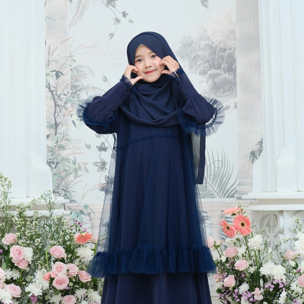 Zayra Hijab | Layyina Series - Khimar Instan Anak Perempuan Pashmina Jumbo Ceruti Babydoll Premium