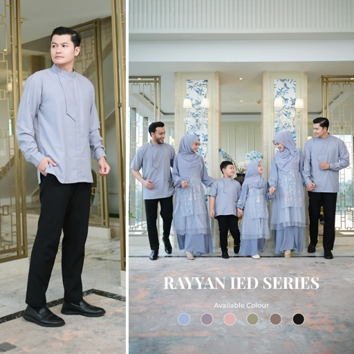Image of Zayra Hijab | Rayyan Series - Koko Pria Lengan Panjang - Sarimbit Lebaran Premium Jumbo Terbaru 2025