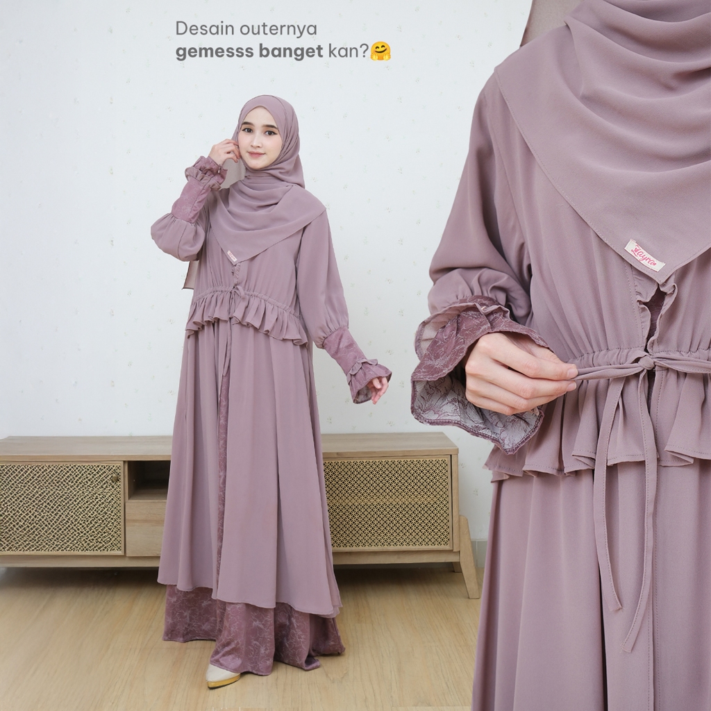 ZAYRA HIJAB | MAHLA DRESS | - Eid Series Premium | Gamis Jumbo Syari Silk Ceruti Babydoll Premium Lebaran Terbaru 2025