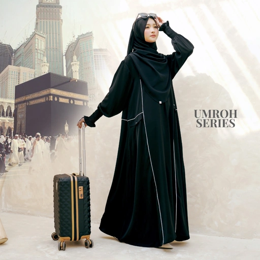 Image of ZAYRA HIJAB | MECCA ABAYA | Dress Gamis Abaya Umroh dan Haji Wanita Premium Set Jilbab Hijab French Khimar Umroh Outfit Gift