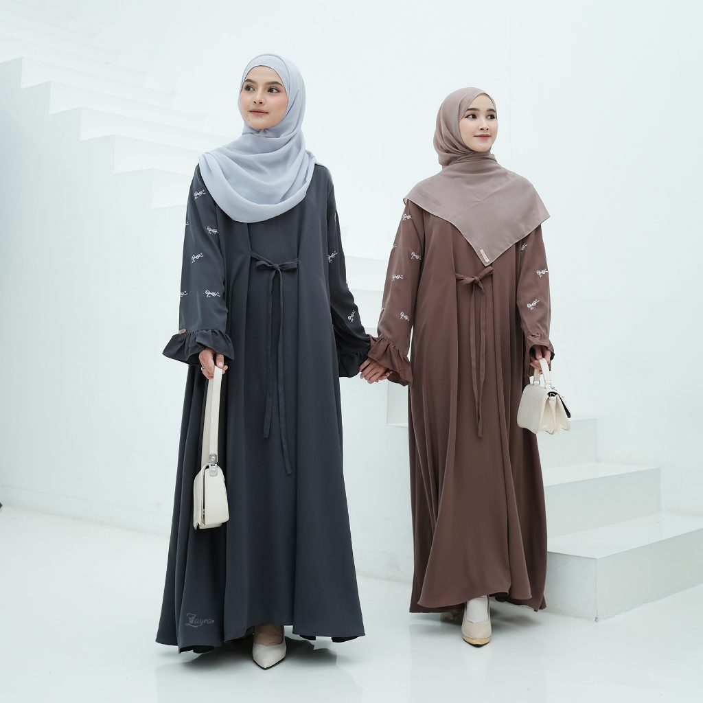 ZAYRA HIJAB | ZALINA ABAYA | Gamis Wanita / Ukhti Set Hijab Daily Syari Simpel Premium Lebaran Jumbo Mewah Elegan Terbaru 2025