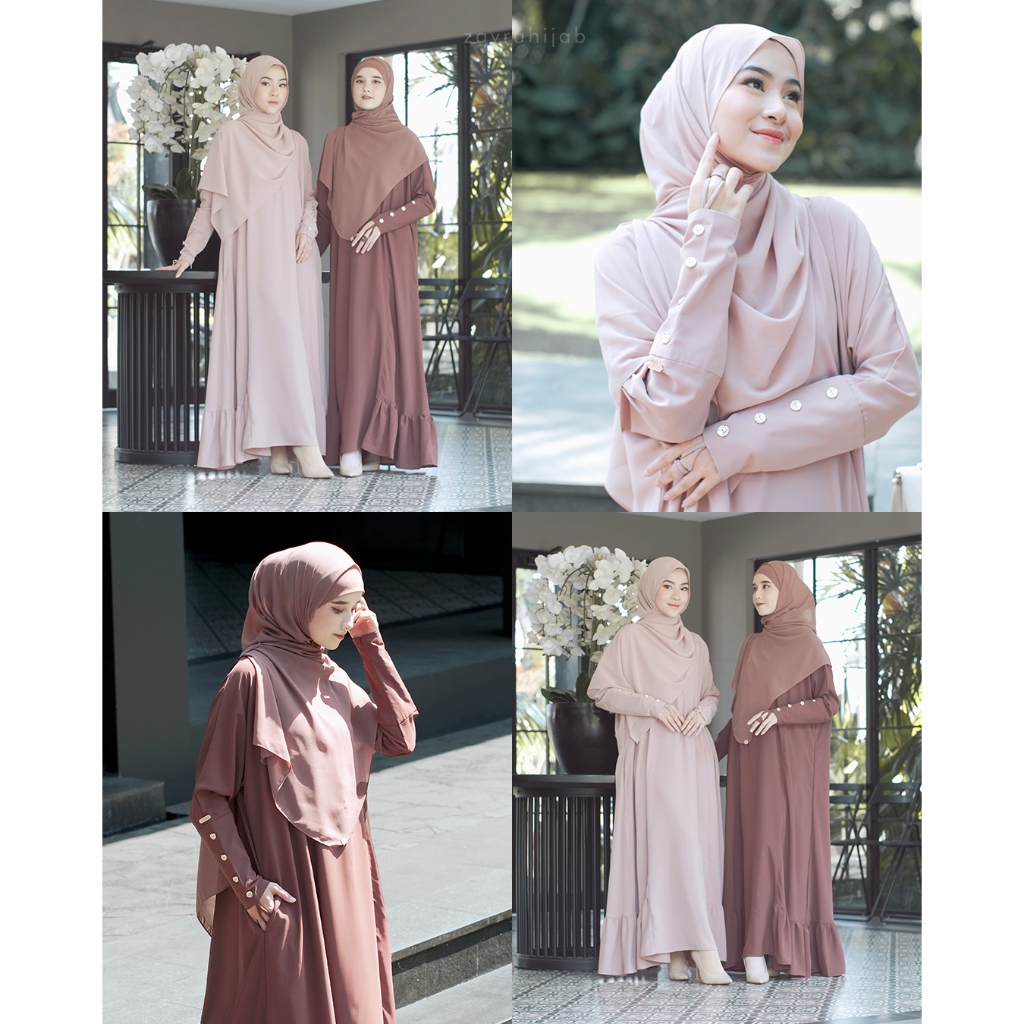 ZAYRA HIJAB | MEDINA ABAYA | Dress Gamis Abaya Umroh dan Haji Wanita Premium Set Jilbab Hijab French Khimar Umroh Outfit Gift