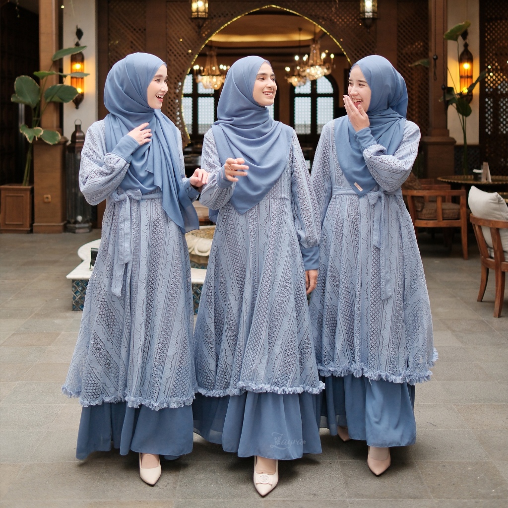 ZAYRA HIJAB | Lovely Dress - Gamis Wanita Syari Brokat Kondangan Lebaran Jumbo Elegan Terbaru 2025