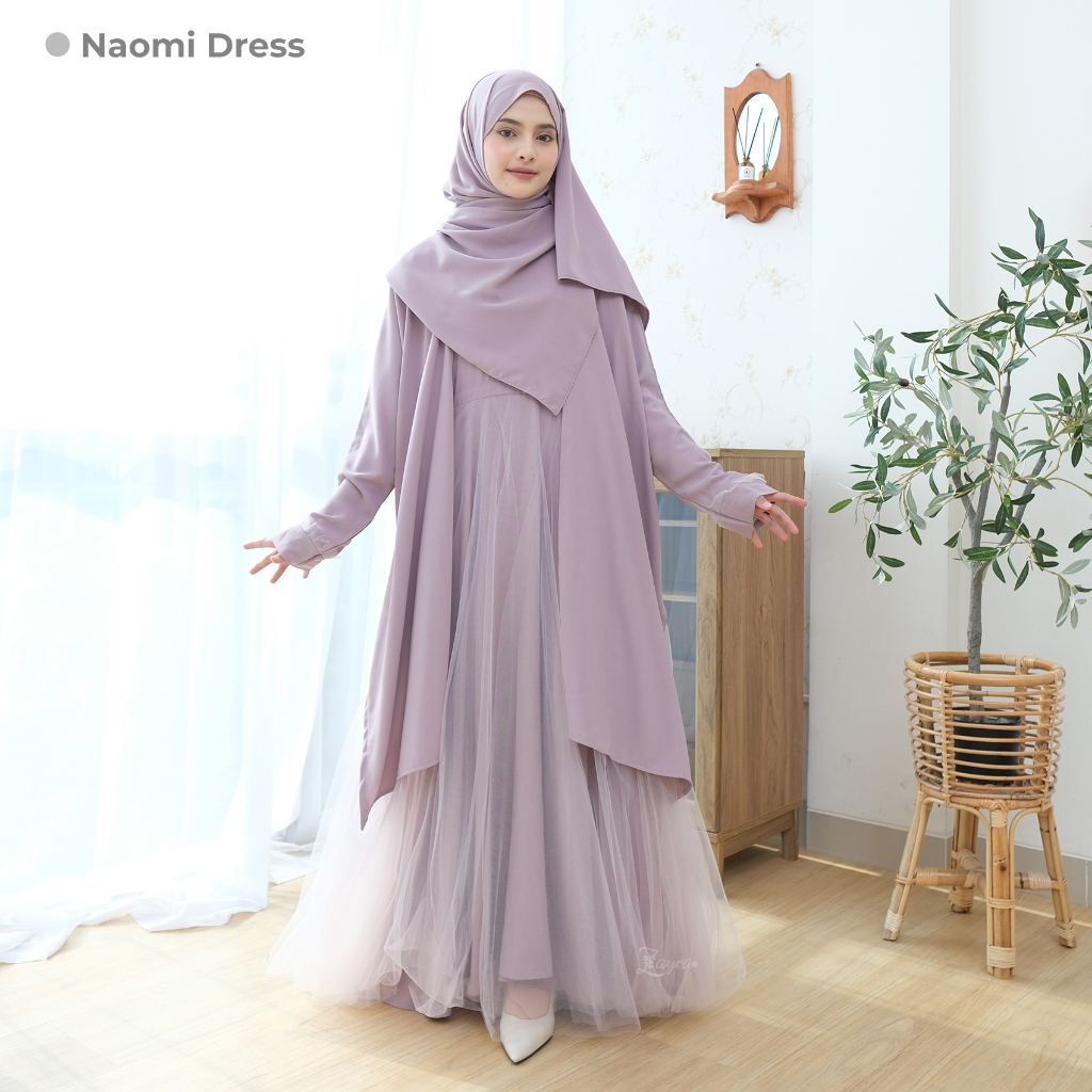 ZAYRA HIJAB | NAOMI DRESS | Gamis Wanita Syari Brokat Tile Kondangan Lebaran Melayu Jumbo Mewah Elegan Premium Terbaru 2025