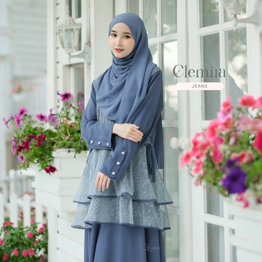 Image of ZAYRA HIJAB | CLEMIRA DRESS | Gamis Wanita Syari Brokat Kondangan Lebaran Jumbo Elegan Terbaru 2025