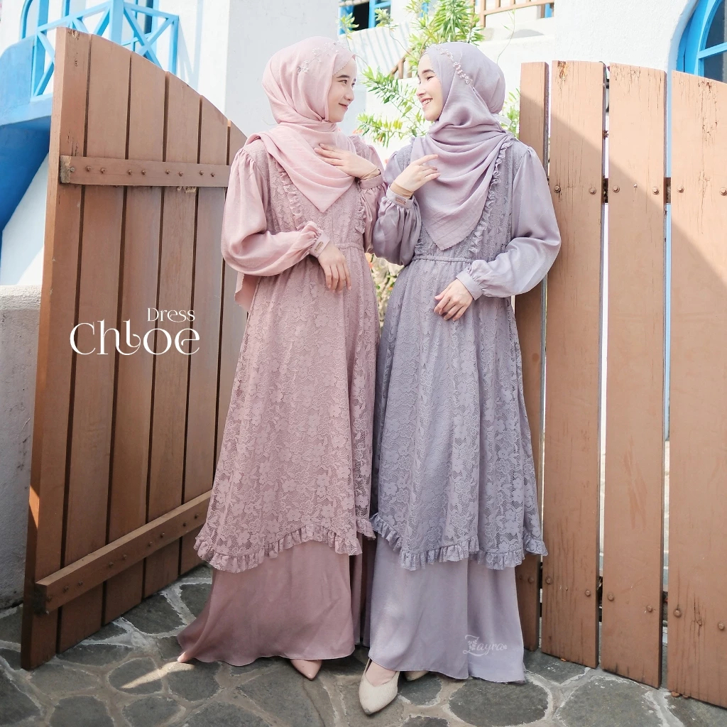 Zayra Hijab | Chloe Dress | Gamis Wanita Syari Brokat Kondangan Lebaran Jumbo Elegan Terbaru 2025