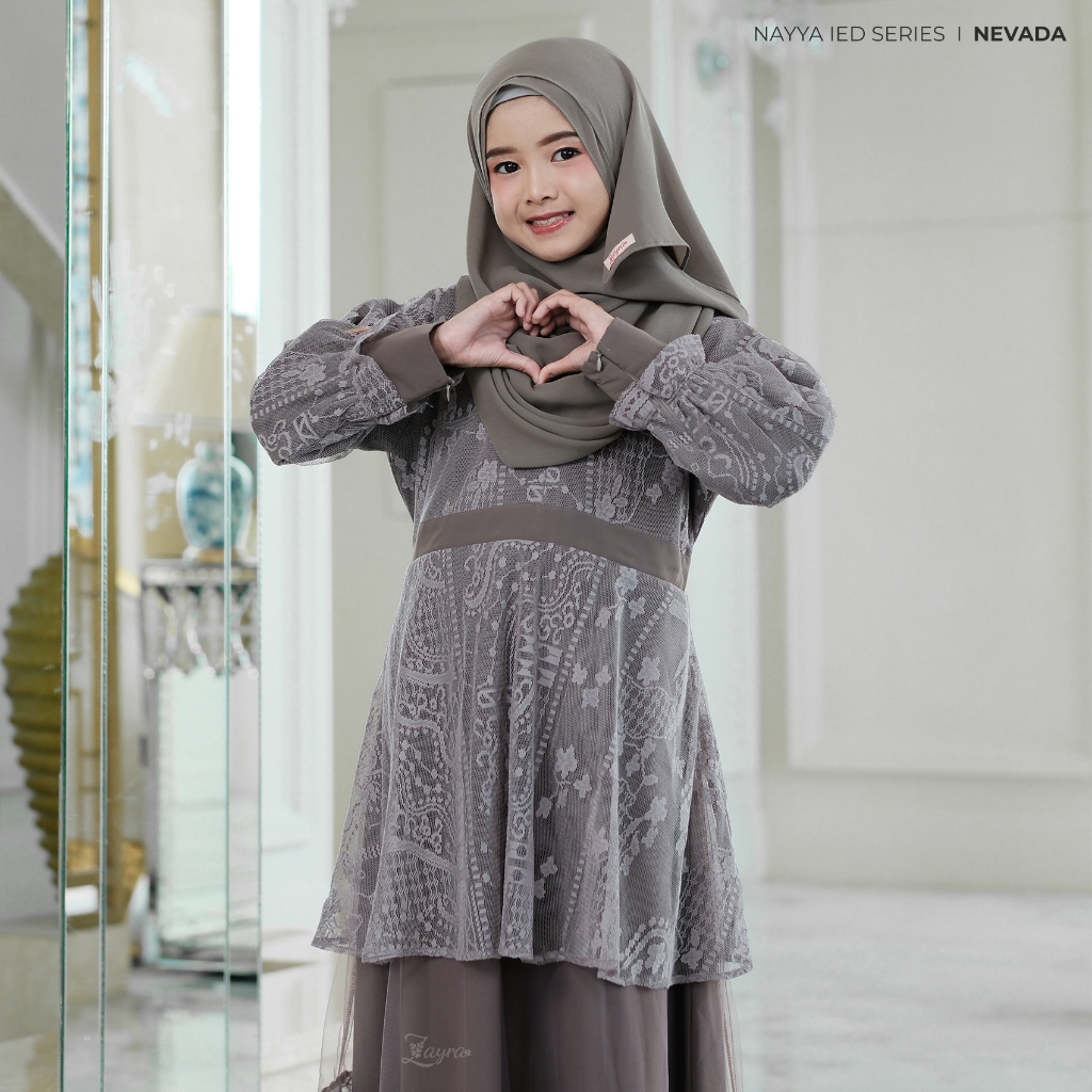 Zayra Hijab | Nayya Series - Khimar Instan Anak Perempuan Pashmina Jumbo Ceruti Babydoll Premium