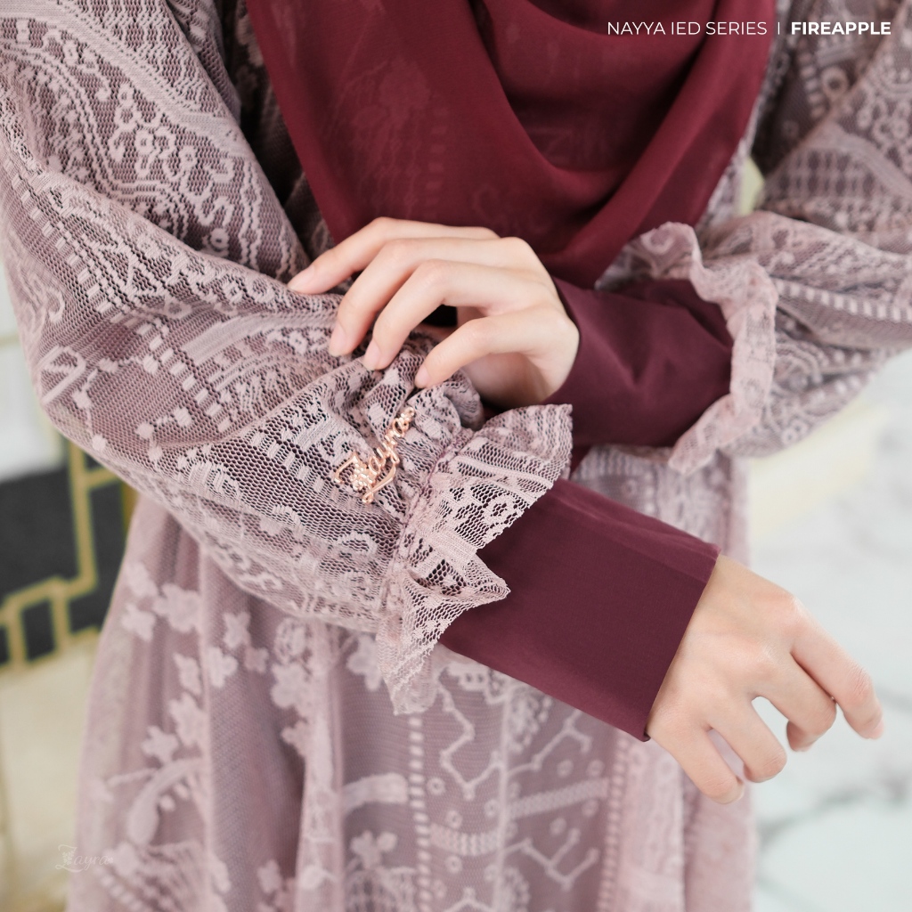 Zayra Hijab | Nayya Series A - Gamis Dewasa Wanita Brokat Lebaran Jumbo Elegan Premium Terbaru 2025