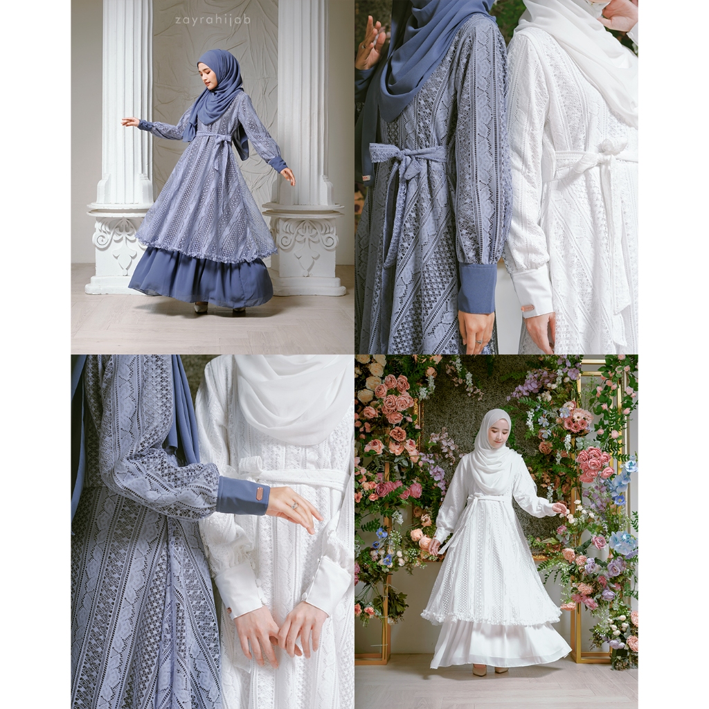 ZAYRA HIJAB | Lovely Dress - Gamis Wanita Syari Brokat Kondangan Lebaran Jumbo Elegan Terbaru 2025