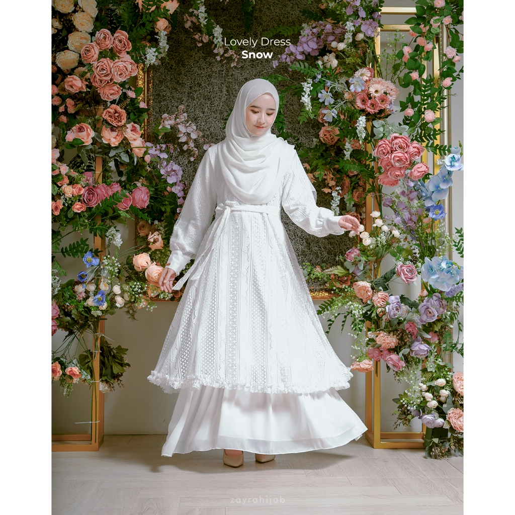 ZAYRA HIJAB | Lovely Dress - Gamis Wanita Syari Brokat Kondangan Lebaran Jumbo Elegan Terbaru 2025