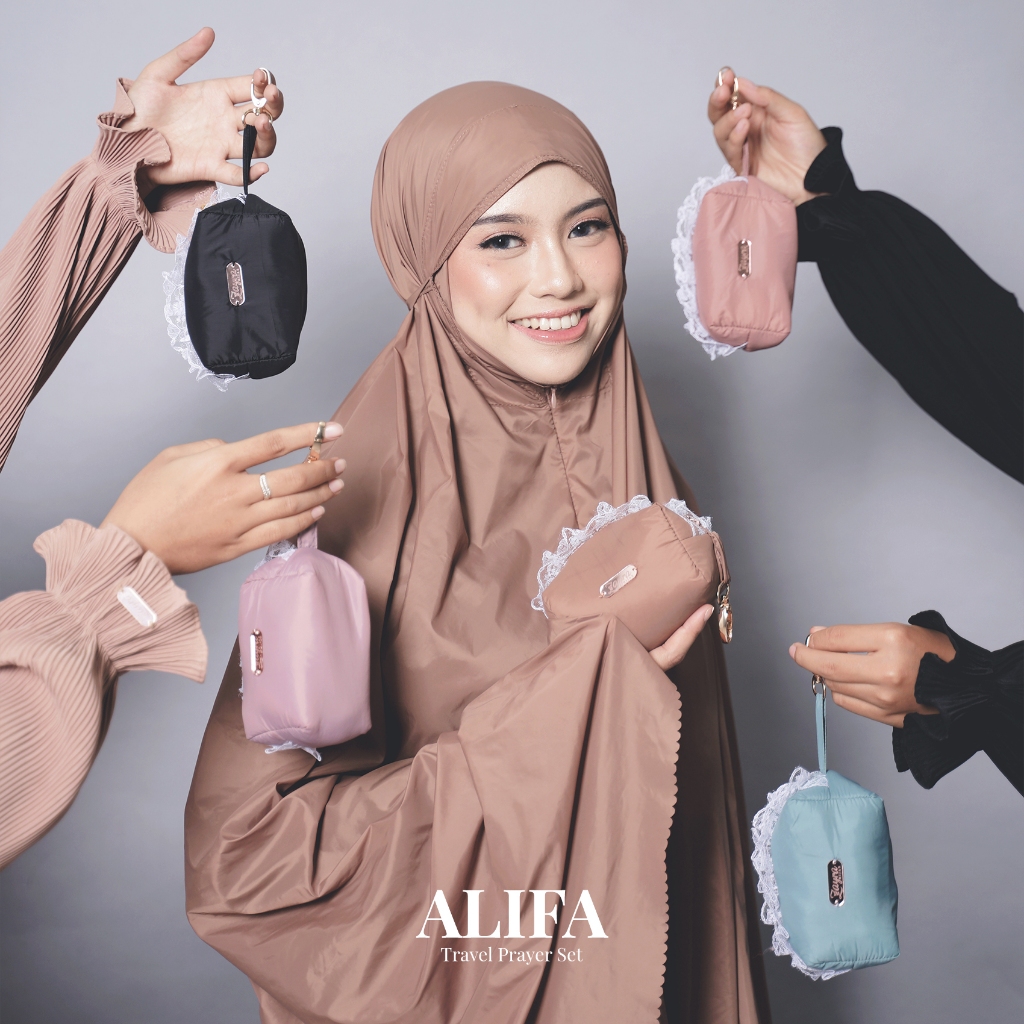 ZAYRA HIJAB | ALIFA | Mukena Traveling Mini Pouch Premium Laser Cut Terbaru 2025