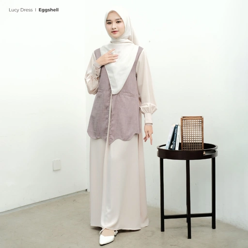 Image of Zayra Hijab | Lucy - Gamis Wanita Dress Feminine Style Casual Smart Look Preppy Daily Rompi Premium