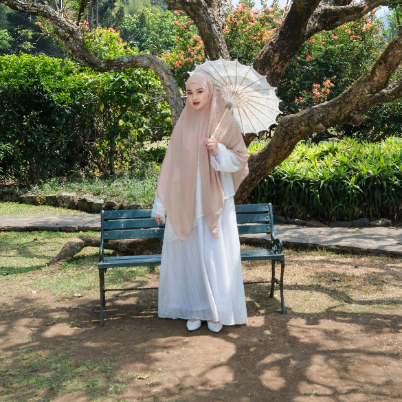 Zayra Hijab | Lily - Dress Tencel Floral Victorian Coquette Abaya Feminine Style Casual Full Bordir Lace Premium