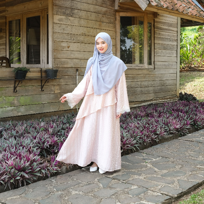 Zayra Hijab | Lily - Dress Tencel Floral Victorian Coquette Abaya Feminine Style Casual Full Bordir Lace Premium
