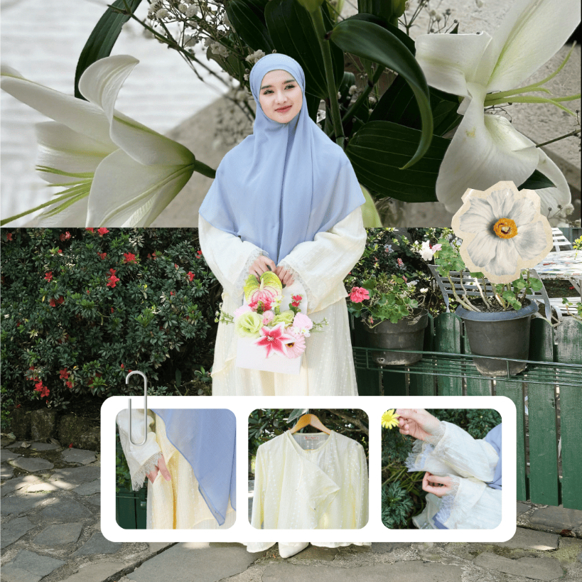 Zayra Hijab | Lily - Dress Tencel Floral Victorian Coquette Abaya Feminine Style Casual Full Bordir Lace Premium