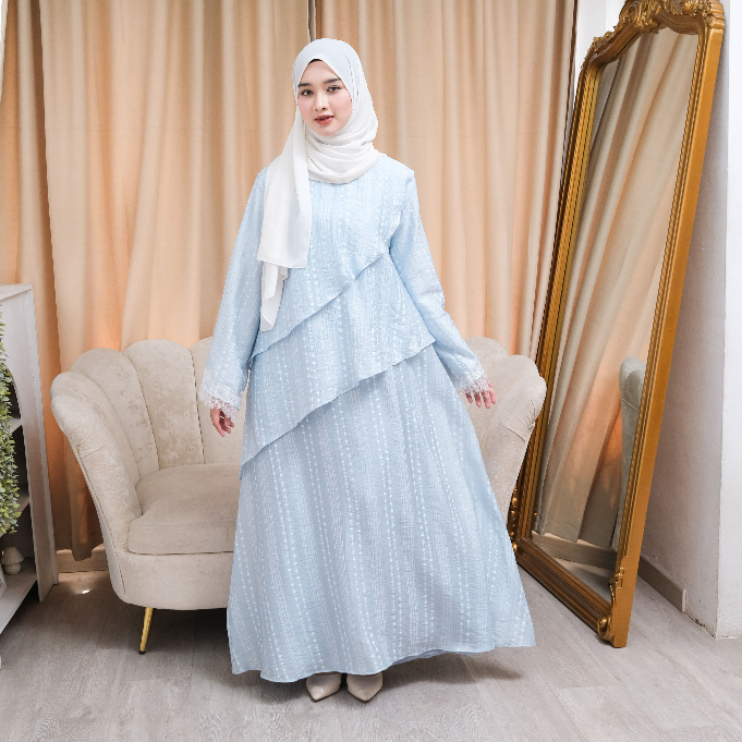 Zayra Hijab | Lily - Dress Tencel Floral Victorian Coquette Abaya Feminine Style Casual Full Bordir Lace Premium