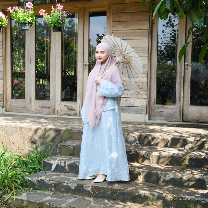 Zayra Hijab | Lily - Dress Tencel Floral Victorian Coquette Abaya Feminine Style Casual Full Bordir Lace Premium
