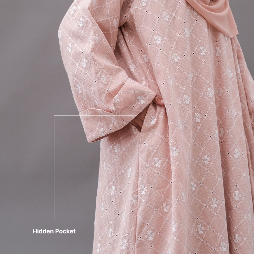 Zayra Hijab | Rasha - Abaya Wanita Dress Feminine Style Casual Full Bordir Floral Daily Chic Premium