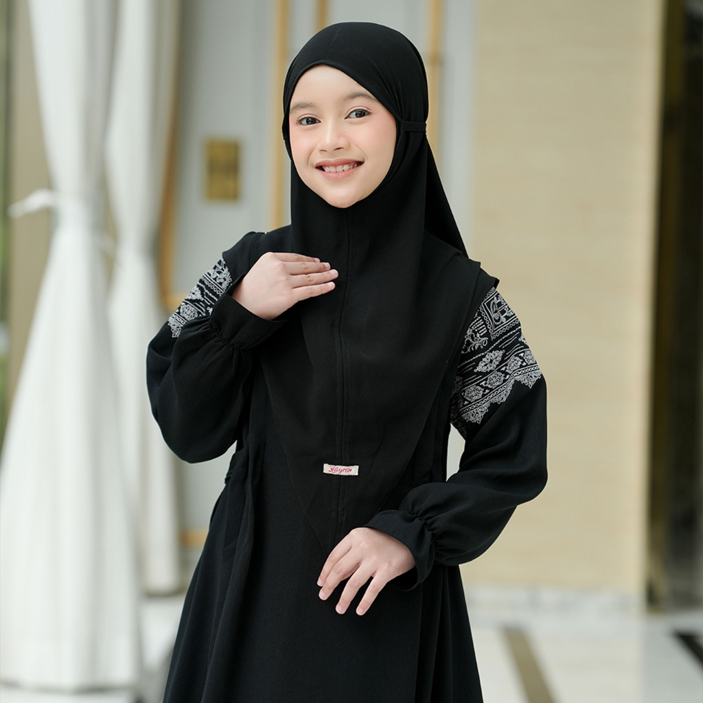 Zayra Hijab | Shaima Series - Khimar Instan Anak Perempuan Pashmina Jumbo Ceruti Babydoll Premium