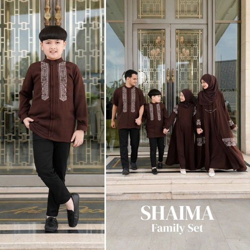Image of Zayra Hijab | Shaima Series - Koko Anak Laki Laki Lengan Panjang Pendek 0-12 Tahun Sarimbit Premium Terbaru 2026