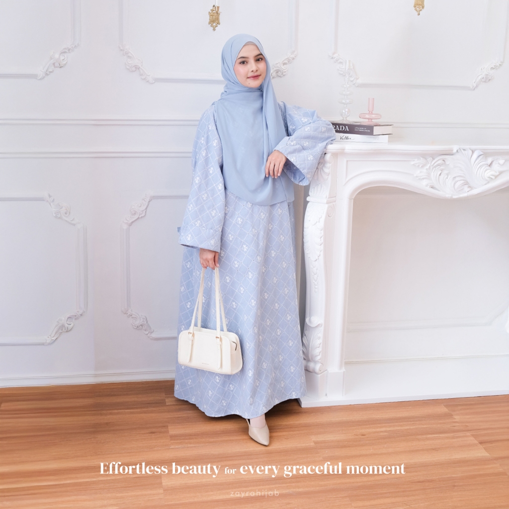Zayra Hijab | Rasha - Abaya Wanita Dress Feminine Style Casual Full Bordir Floral Daily Chic Premium