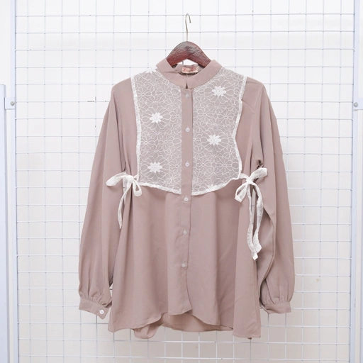 Image of Zayra Hijab | Blouse - Baju Atasan Wanita Kemeja Lengan Panjang Lace Floral All Size