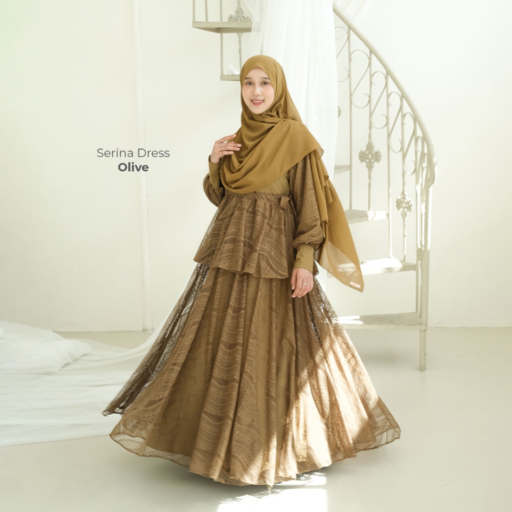 Zayra Hijab | Serina - Dress Gamis Dewasa Brukat Lace Premium Lebaran 2026