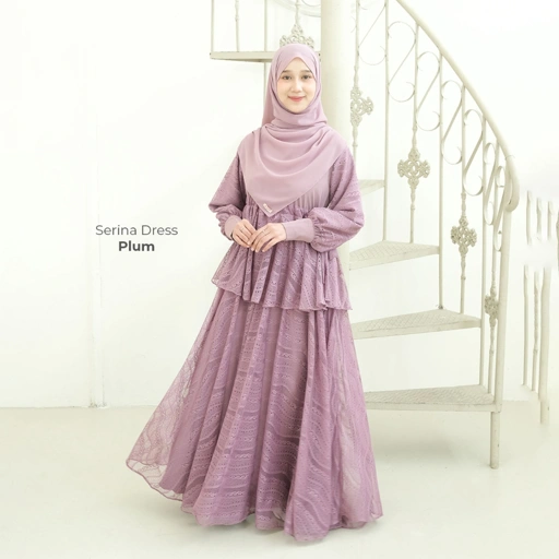 Image of Zayra Hijab | Serina - Dress Gamis Dewasa Brukat Lace Premium Lebaran 2026