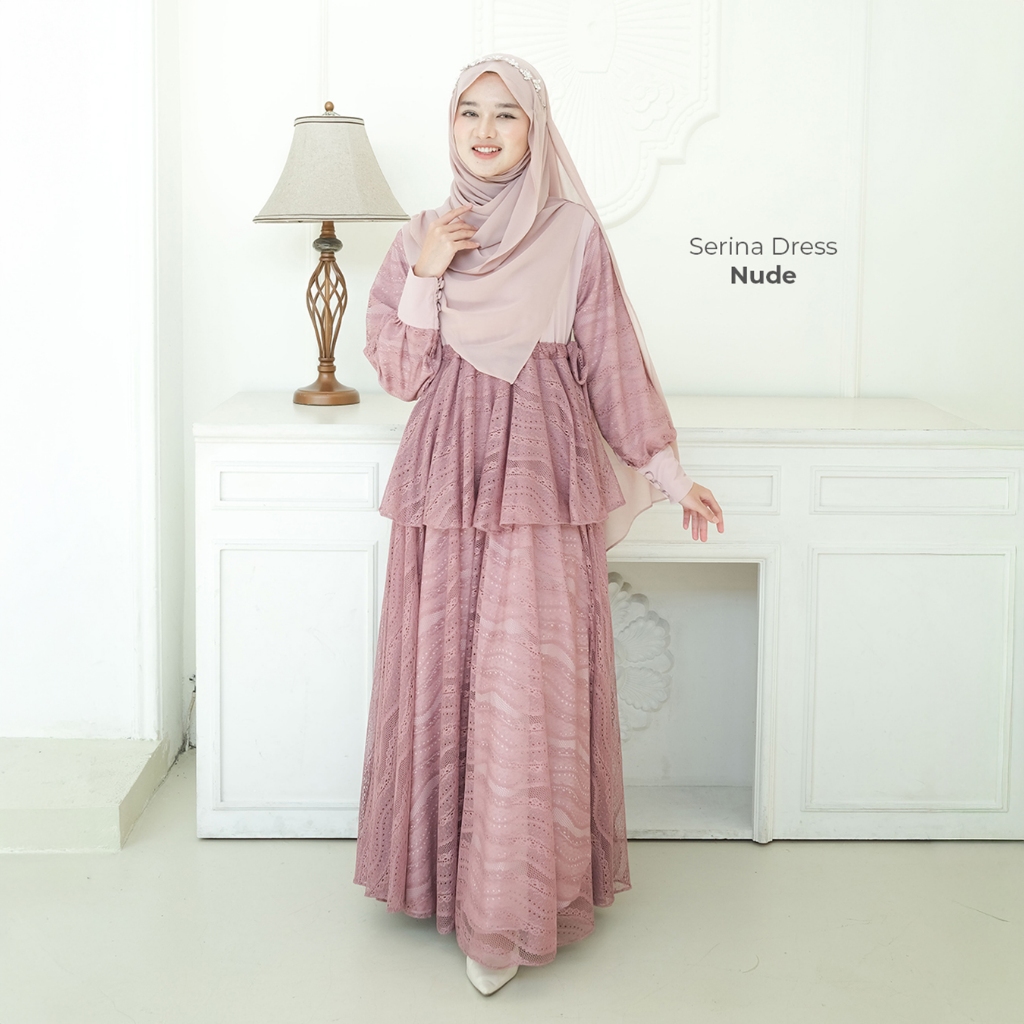 Zayra Hijab | Serina - Dress Gamis Dewasa Brukat Lace Premium Lebaran 2026