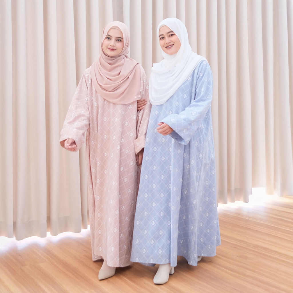 Zayra Hijab | Rasha - Abaya Wanita Dress Feminine Style Casual Full Bordir Floral Daily Chic Premium