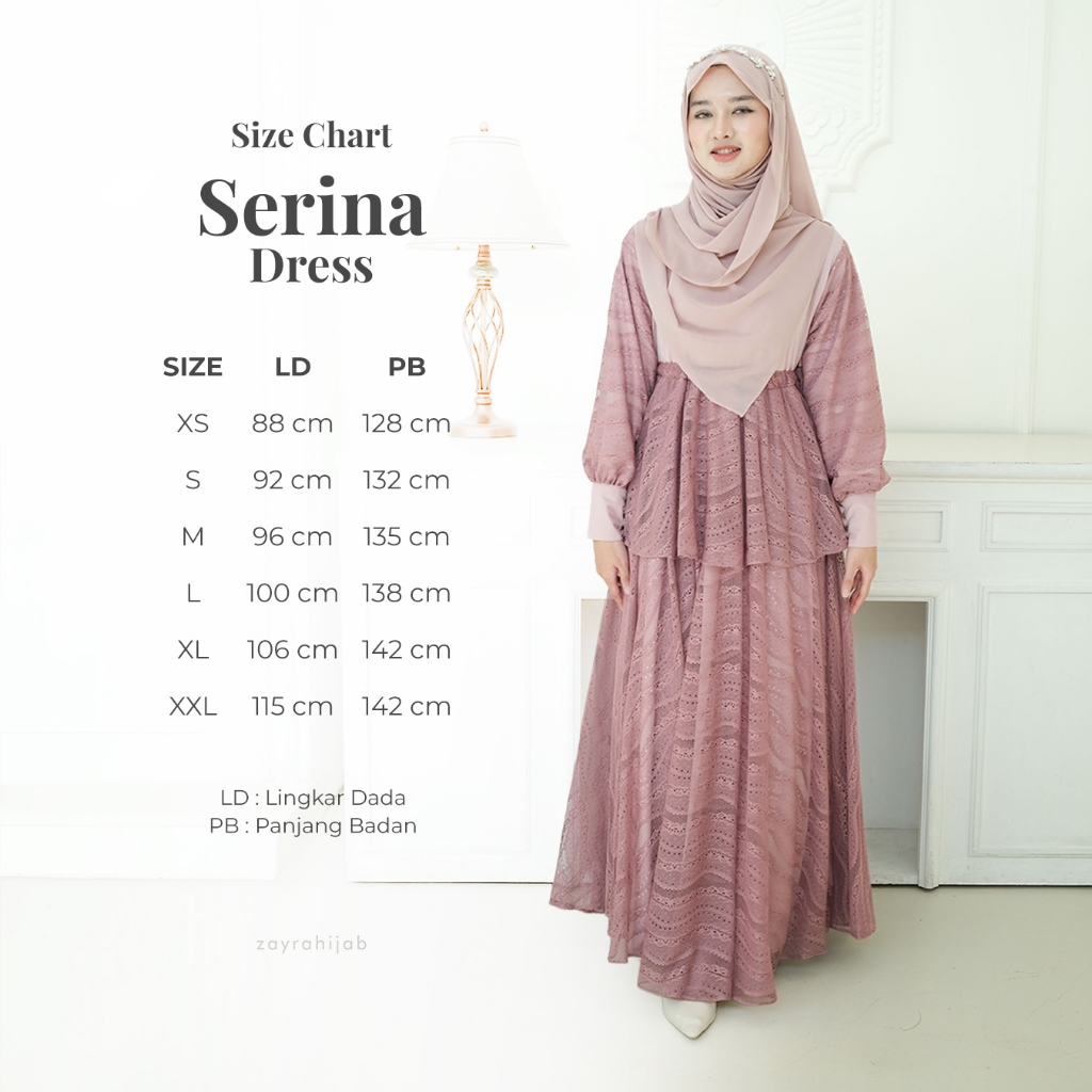 Zayra Hijab | Serina - Dress Gamis Dewasa Brukat Lace Premium Lebaran 2026