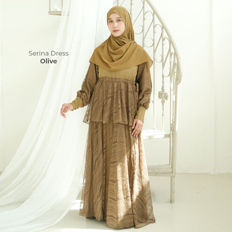 Zayra Hijab | Serina - Dress Gamis Dewasa Brukat Lace Premium Lebaran 2026