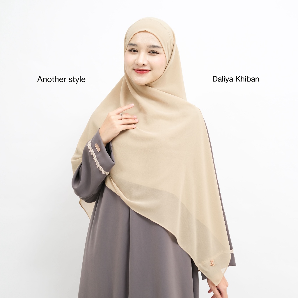 Zayra Hijab | Daliya Khiban - Khimar Instan Dagu Malay French Square Bandana Ceruty Babydoll Premium Nyaman Dipakai