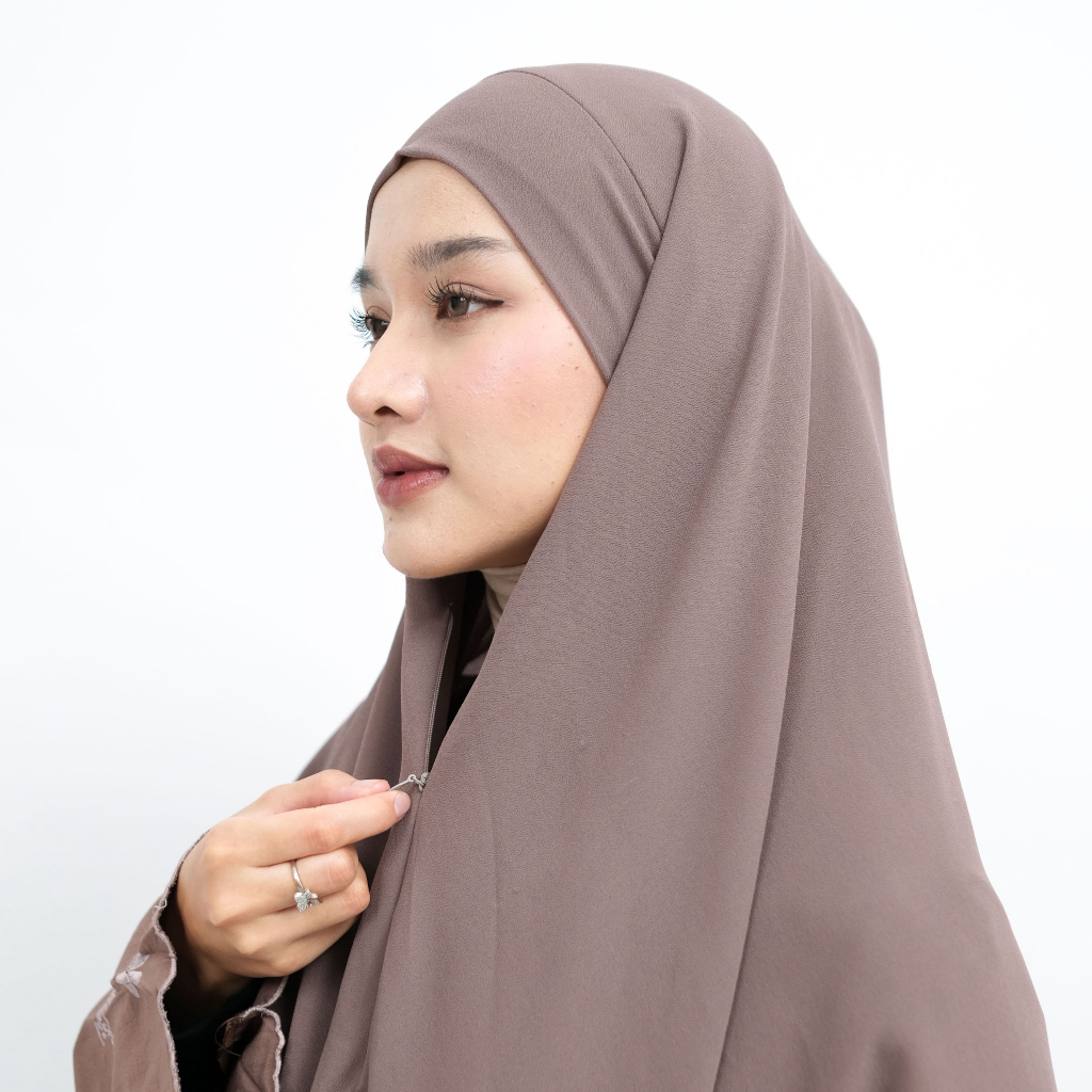 Zayra Hijab | Daliya Khiban - Khimar Instan Dagu Malay French Square Bandana Ceruty Babydoll Premium Nyaman Dipakai