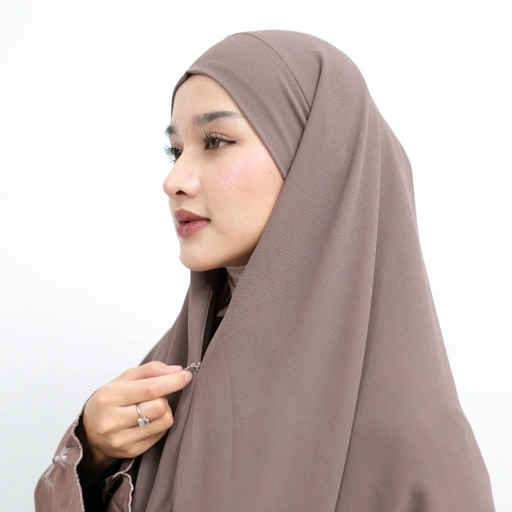 Image of Zayra Hijab | Daliya Khiban - Khimar Instan Dagu Malay French Square Bandana Ceruty Babydoll Premium Nyaman Dipakai