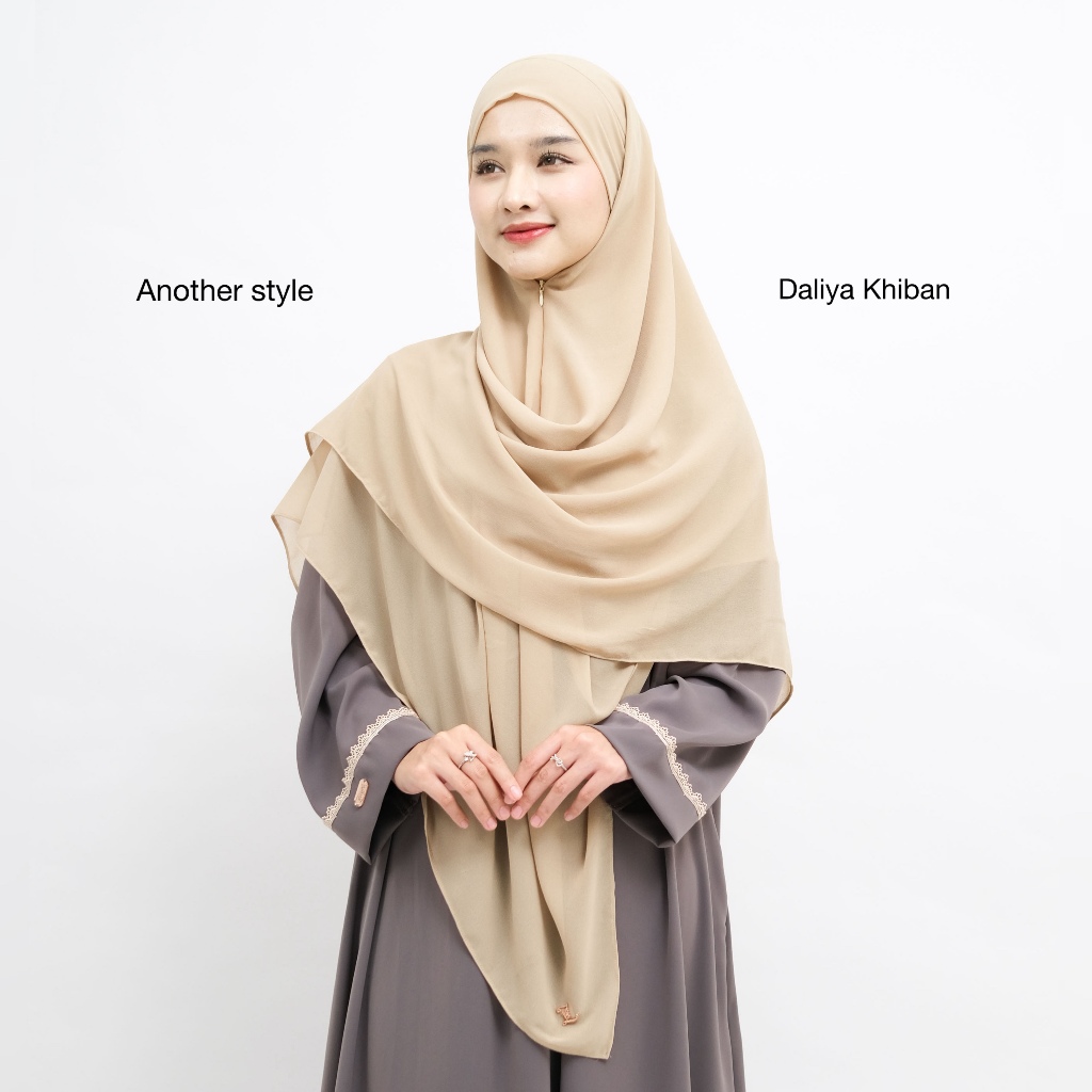Zayra Hijab | Daliya Khiban - Khimar Instan Dagu Malay French Square Bandana Ceruty Babydoll Premium Nyaman Dipakai