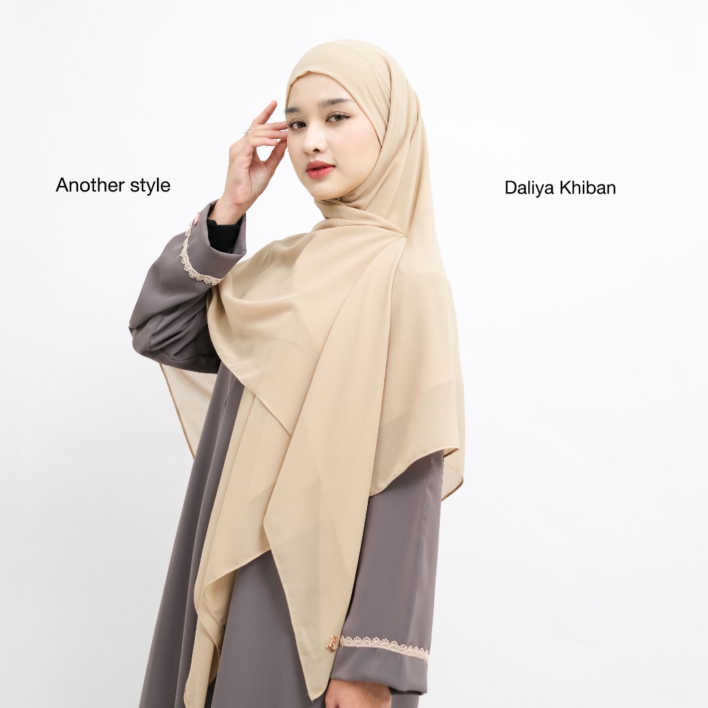 Zayra Hijab | Daliya Khiban - Khimar Instan Dagu Malay French Square Bandana Ceruty Babydoll Premium Nyaman Dipakai
