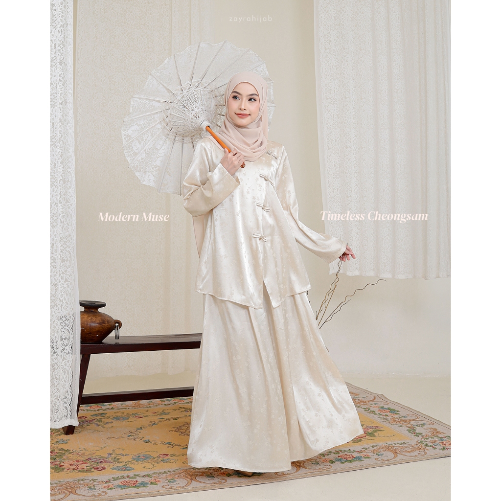 Zayra Hijab | Yia Choengsam - Dress Korean Look Setelan Casual Style Silk Premium Lebaran 2026