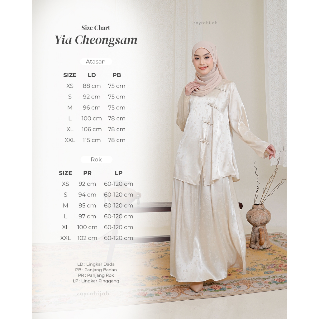 Zayra Hijab | Yia Choengsam - Dress Korean Look Setelan Casual Style Silk Premium Lebaran 2026