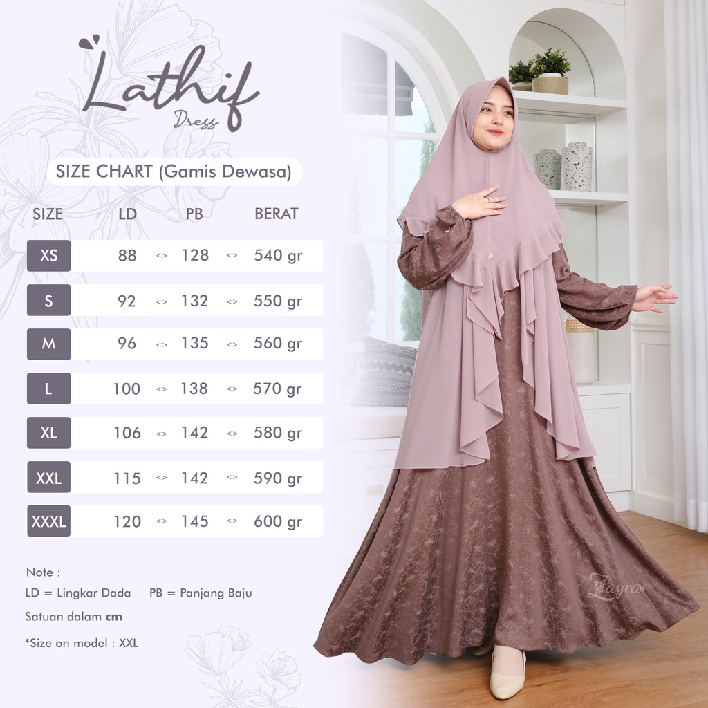 ZAYRA HIJAB | GAMIS DEWASA LATHIF | Baju Couple Pasangan Keluarga Kondangan Lebaran Kekinian Premium Jumbo Mewah Elegan Terbaru 2025