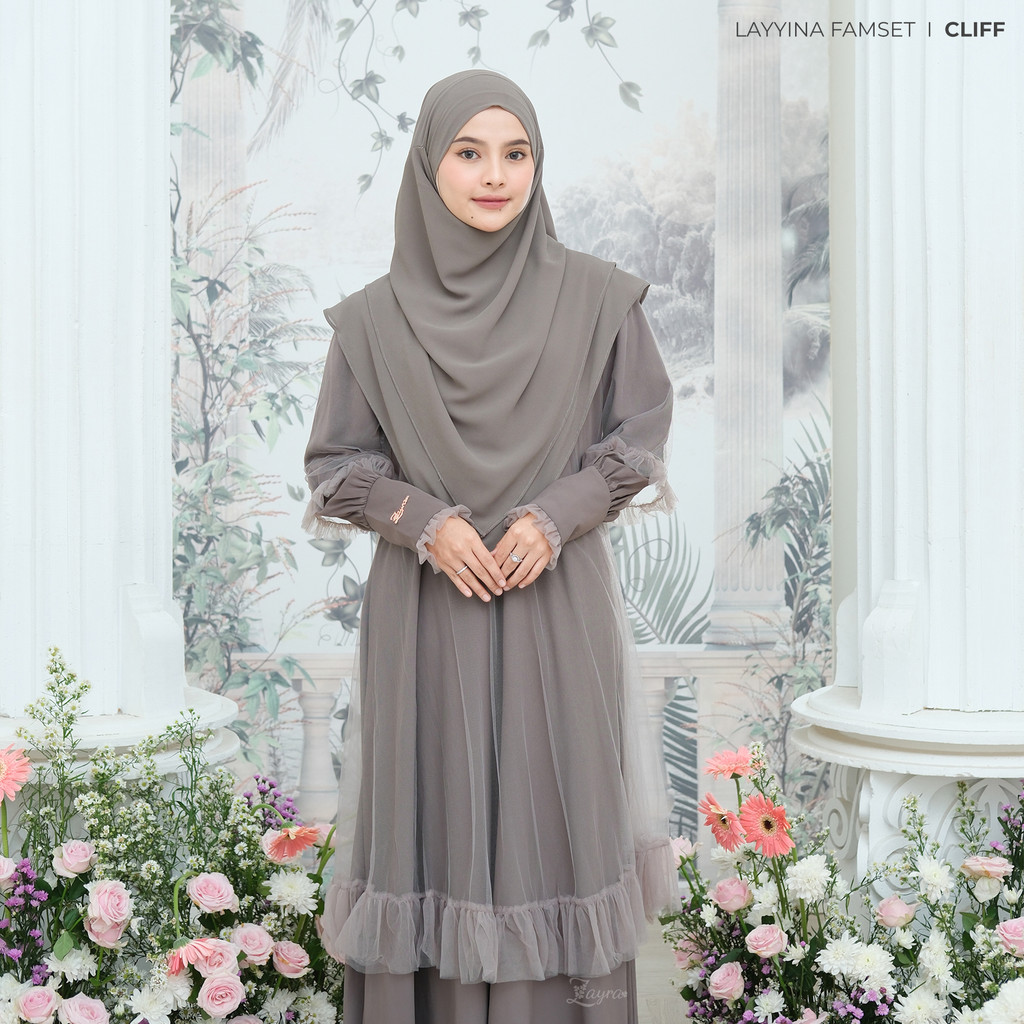 Zayra Hijab - Layyina Series - Khimar Dewasa French Instan Hijab Pashmina Syar'i Ceruti Babydoll