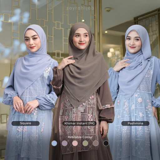 Image of Zayra Hijab | Rayyan Series - Khimar Dewasa French Instan Hijab Pashmina Syar'i Ceruti Babydoll