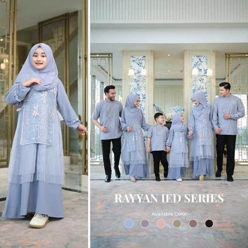 Image of Zayra Hijab | Rayyan Series - Gamis Anak Perempuan 0-12Tahun Brokat Tile Elegan Premium Terbaru 2025